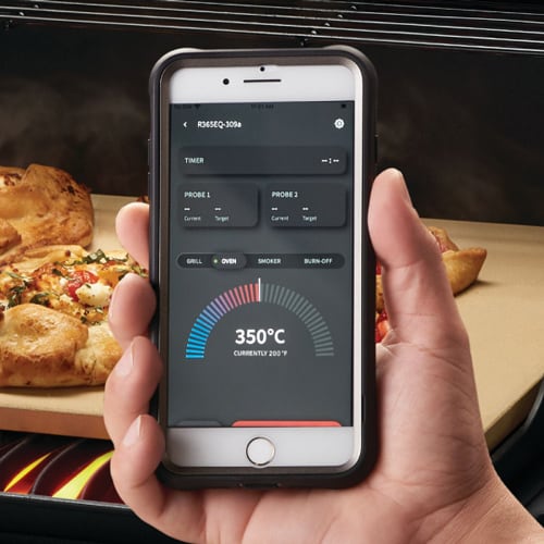 Setting grill temperature from a user-friendly app on a smart phone