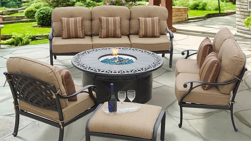 fire pit table patio conversation set