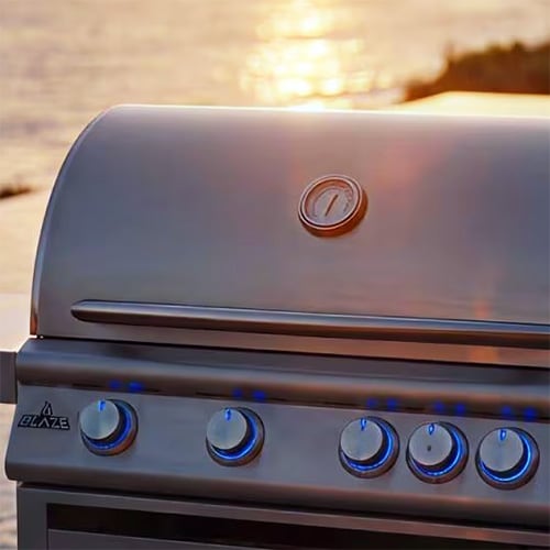details of marine grade stainless steel grill surface