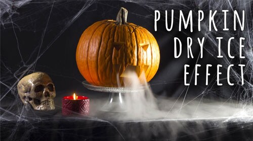 Dry Ice Fog Effect in a Halloween Pumpkin
