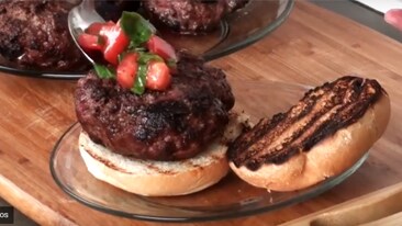 Mozzarella Basil Stuffed Hamburgers on the Grill
