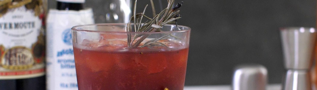 Smoldering Rosemary Manhattan Cocktail